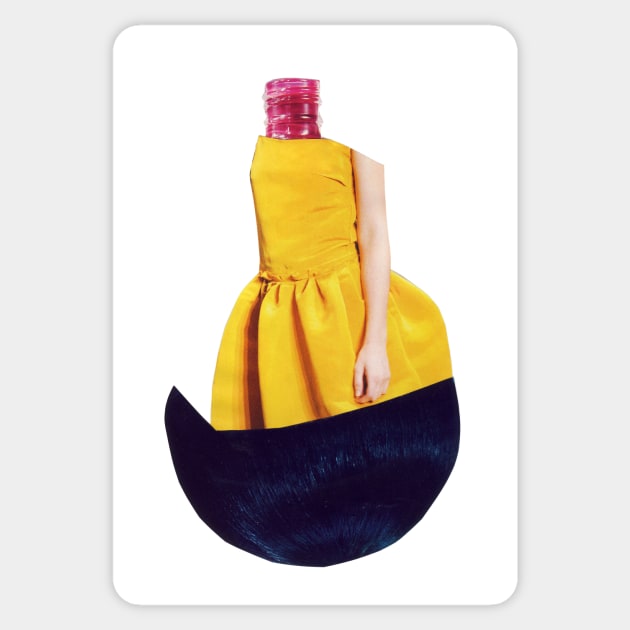 Yellow Dress Sticker by Luca Mainini